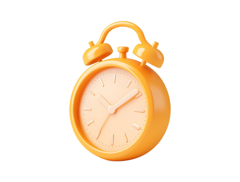 3D icon of an orange stopwatch, transparent background