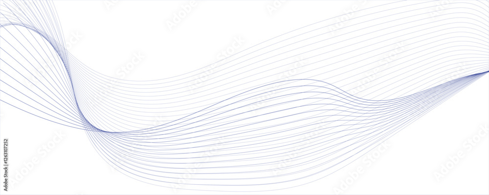 Poster modern abstract white wave digital geometric technology, data science frequency gradient lines moder