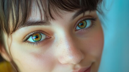 Obraz premium Portrait of Woman with Rainbow Iris Close-Up