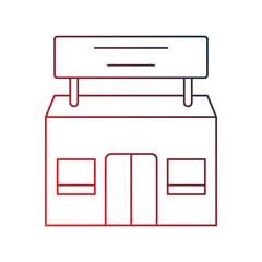 store gradient outline icon with white background vector stock illustration