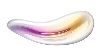 Elegant Abstract Shape with Smooth Curves and Colorful Gradient on Transparent Background
