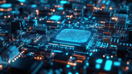 Illuminated Circuit Board Displays Complex Digital Fingerprint