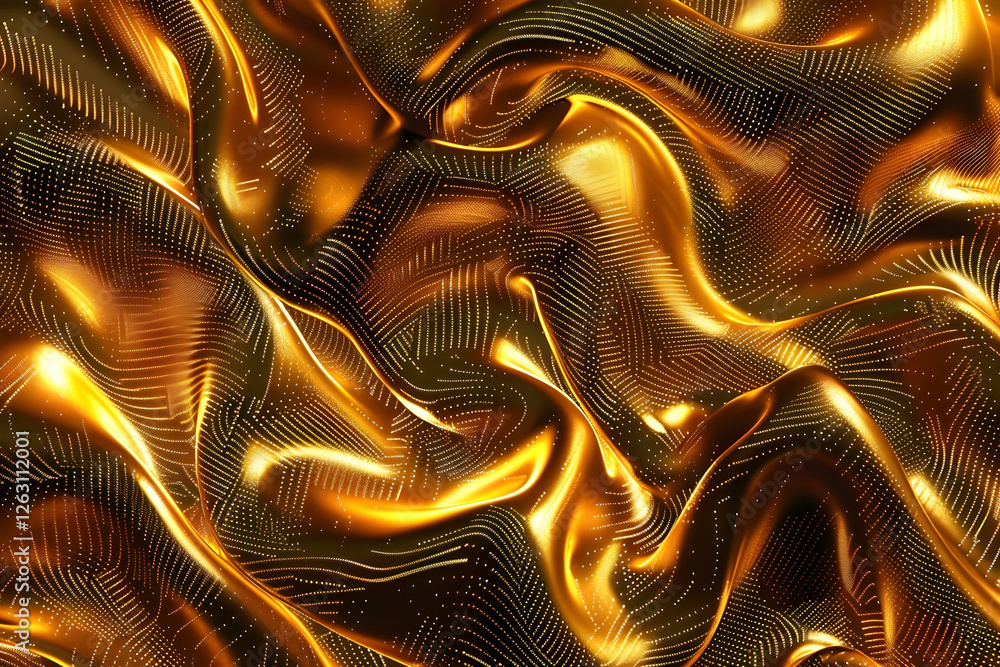 Poster abstract golden texture with flowing patterns, evoking warmth and elegance, suitable for backgrounds