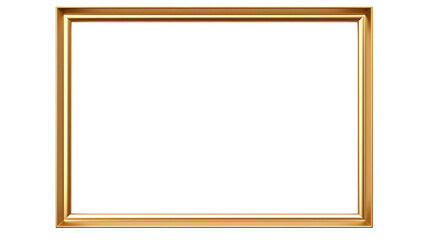 Square Gold Frame – Minimalist Design for Modern Decor and Art Display (PNG, Transparent Background