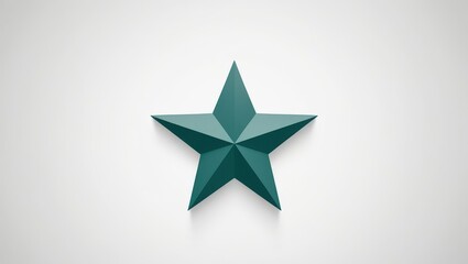 Obraz premium Emerald Star: A single, five-pointed star in a vibrant shade of emerald green sits against a light gray background. Its sharp angles and deep color create a sense of strength and focus. 