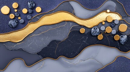 Obraz premium Abstract Art Design with Metallic Elements and Fluid Shapes