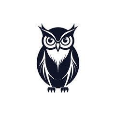 Naklejka premium Elegant Nocturnal Owl Silhouette Vector Design