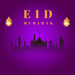 Eid mubarak festival islamic greeting design background