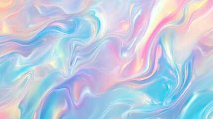 Obraz premium Soft Pastel Holographic Gradient with Dreamy Tones