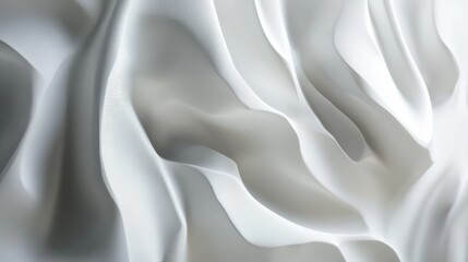 Fototapeta premium Smooth White Fabric with Elegant Folds and Texture