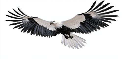 a soaring bald eagle with wings spread wide, symbol of strength and freedom, isolated on white background