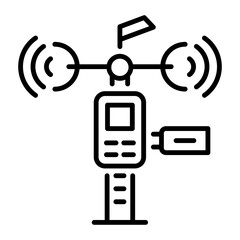 Wind gauge icon in linear style 