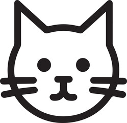 Cute Smile Cat Face Logo Icon