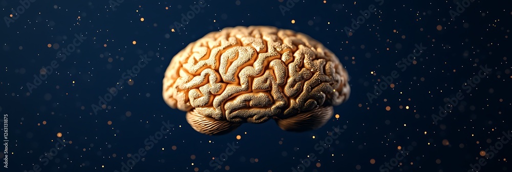 Aufkleber a detailed image of a human brain floating in a dark background, showcasing its intricate structure 