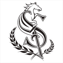 Regal Horse Crest Emblem