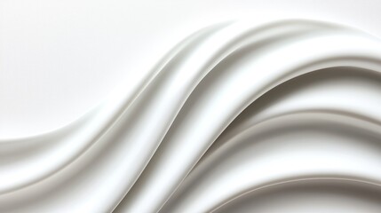 Obraz premium A smooth, flowing texture of white fabric, showcasing elegant curves and soft waves, evoking a sense of tranquility and sophistication.