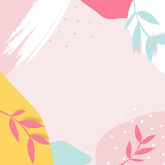 colorful-leafy-memphis-frame-vector