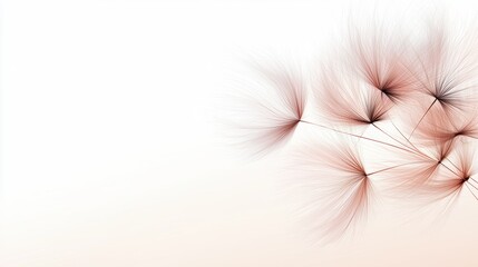 Obraz premium Detailed closeup of a dandelion seed head on minimalist white background closeup