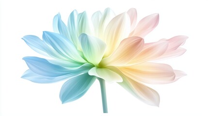 Fototapeta premium Exquisite floral photography, a single flower on pristine white background elegant