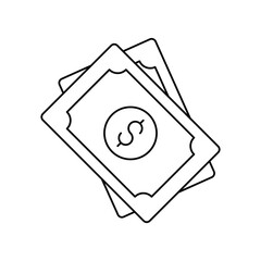 dollars lineal icon with white background vector stock illustration
