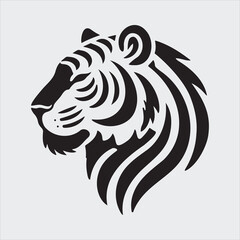 Minimalist Tiger Head Silhouette Profile Vector Illustration