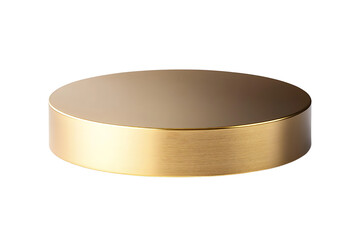 A golden podium for product display, with a simple and elegant design and a transparent background