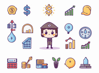 Corporate Finance and Investment Symbols Collection