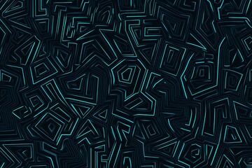 Abstract close-up of a glowing blue digital circuit board, showcasing intricate connections and technological design on a black background.
