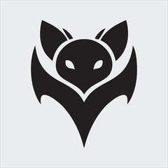 Minimalist Bat Head Silhouette Vector Illustration