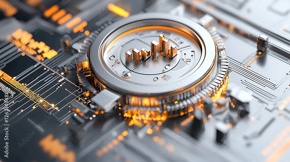 Poster technology innovations in data visualization digital environment 3d rendering futuristic viewpoint c