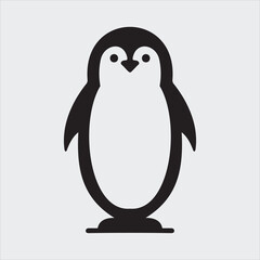 Minimalist Penguin Standing Silhouette Vector Illustration