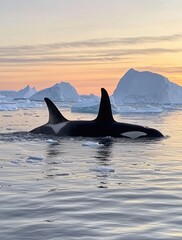 Naklejka premium Killer whales in the sea
