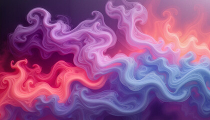 Fototapeta premium Colorful abstract smoke wisps with mystical aura, visual harmony