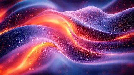 Fototapeta premium Abstract Glittering Waves of Purple and Orange