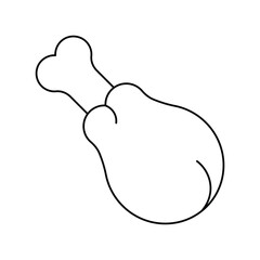 chicken leg lineal icon with white background vector stock illustration