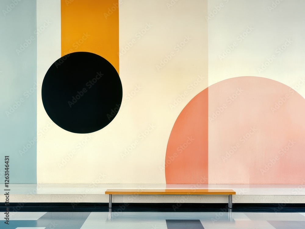 Aufkleber modern abstract art display gallery space visual artwork minimalist environment eye-level perspectiv