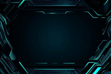 Abstract close-up of a glowing blue digital circuit board, showcasing intricate connections and technological design on a black background.
