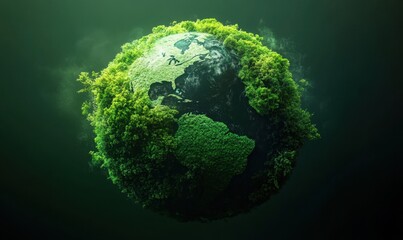 Fototapeta premium Green Planet, Nature, Earth, Regeneration, Environmental, Sustainability, Concept, Global, Background, Eco