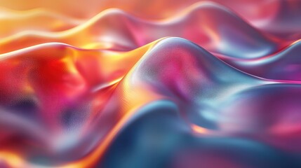 Obraz premium Abstract Colorful Wavy Surface Digital Art