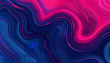 Fototapeta premium Vibrant Abstract Waves of Pink and Blue Flowing Fluid Art Background Design