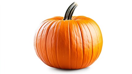 Obraz premium Isolated Orange Pumpkin on White Background with Chaotic Texture