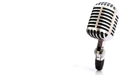 Fototapeta premium Vintage Microphone Isolated on White Background for Creative Use