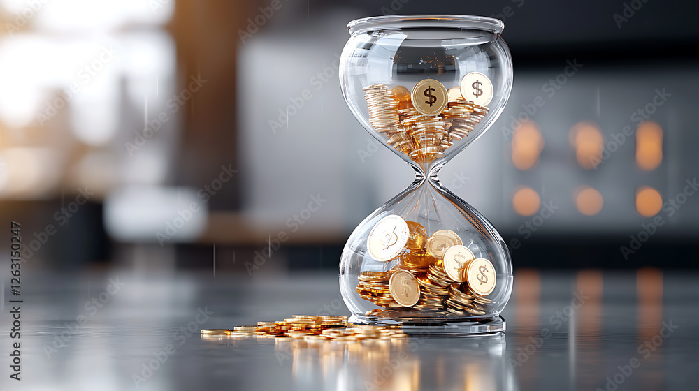 Poster time management strategies business setting digital artwork modern workspace close-up view financial