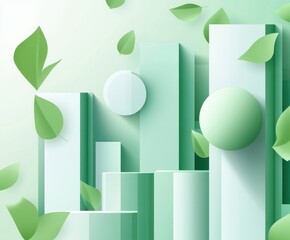 Sustainable Green Plastic Pollution Wall with Geometric Elements