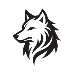  wolf head illustrations in black and white, vector style, perfect for logos or tattoos