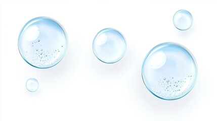 Isolated Bubbles on a Clean White Background Creating Chaos