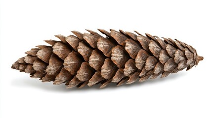 Detailed Pine Cone Texture Against White Background