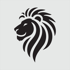 Minimalist Lion Head Silhouette Vector Illustration