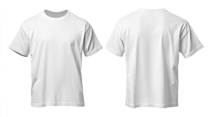 Mockup of Plain White T-Shirt Front and Back View Template