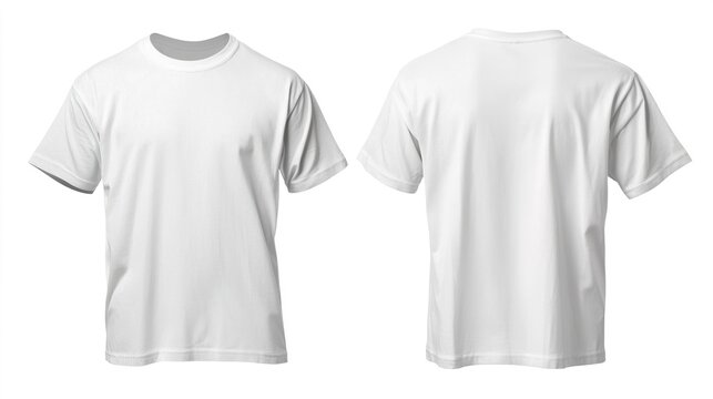 Mockup of Plain White T-Shirt Front and Back View Template